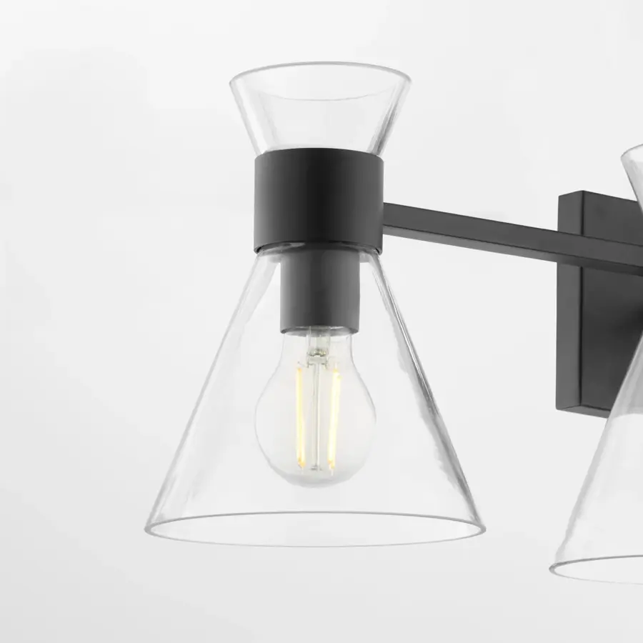 Beldar 4-Light Vanity in Matte Black with Clear Glass - Image 4