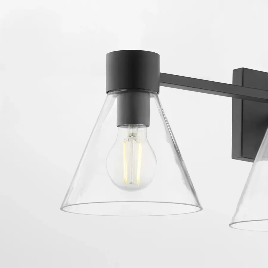 Beldar 4-Light Vanity in Matte Black with Clear Glass - Image 8