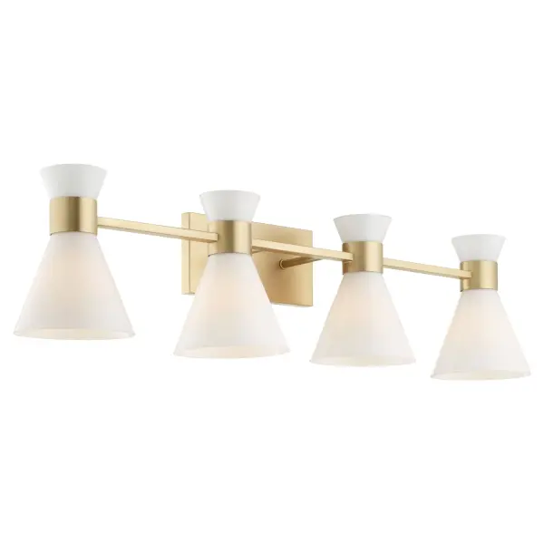 Beldar 4-Light Opal Vanity in Aged Brass - Image 2