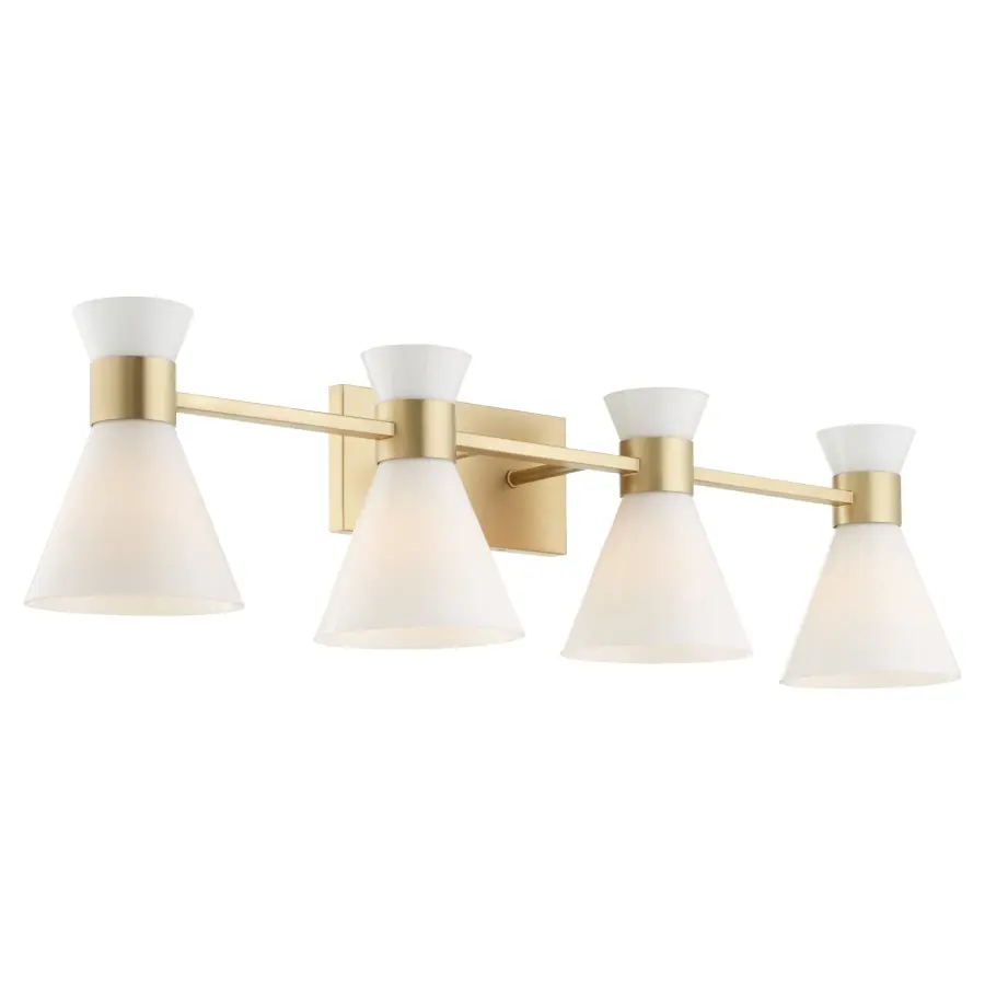 Beldar 4-Light Opal Vanity in Aged Brass - Image 2