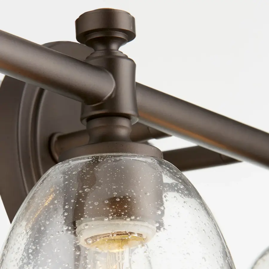Rossington 4-Light Vanity in Oiled Bronze with Clear Seeded Glass - Image 2