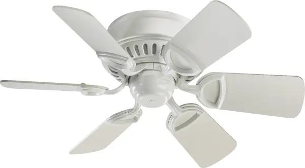 The Medallion 30" ceiling fan delivers reliable performance in a space-saving hugger design. Its traditional styling and studio white finish blend seamlessly with classic interiors while providing efficient airflow for smaller rooms.