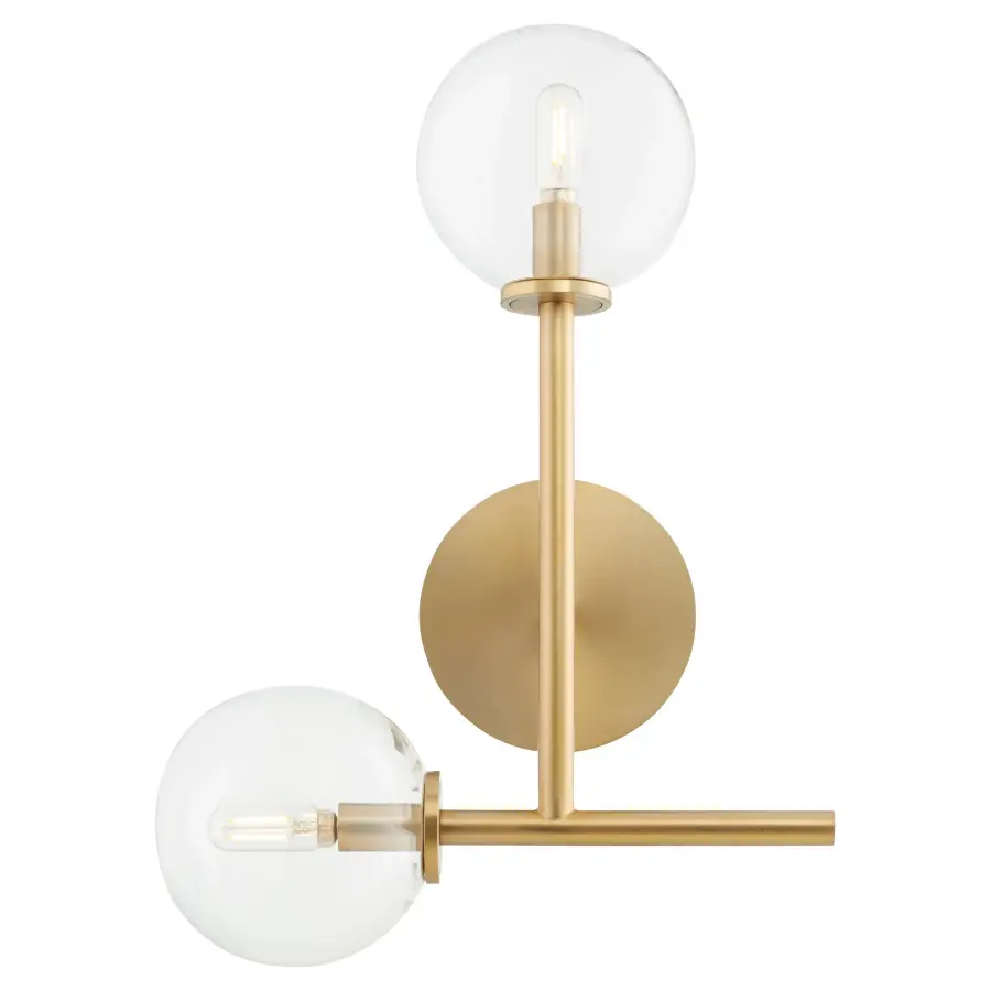 Rovi 2-Light Wall Sconce in Aged Brass - Image 2