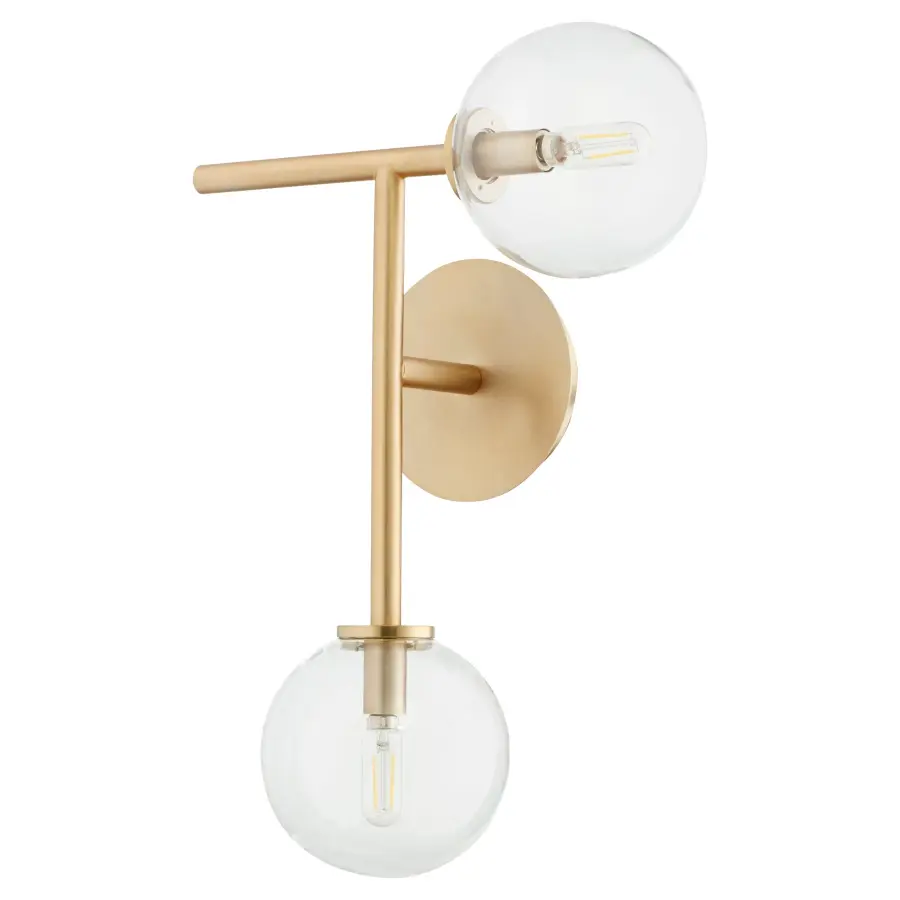 Rovi 2-Light Wall Sconce in Aged Brass - Image 3