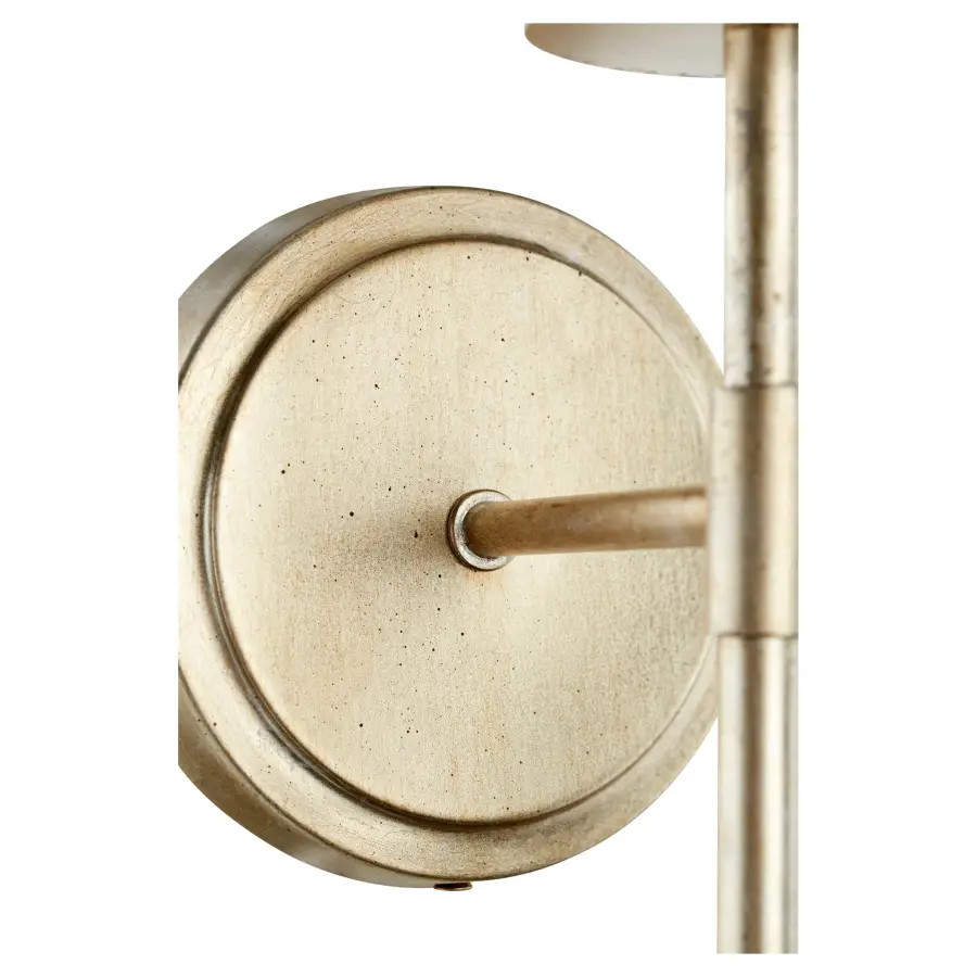 Adjustable 1-Light Linen Shade Sconce in Aged Silver Leaf - Image 2
