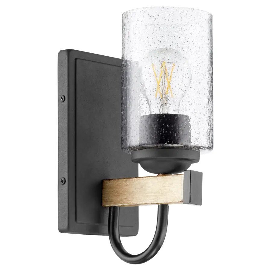 Pepper Glass 1-Light Wall Sconce in Noir - Image 1