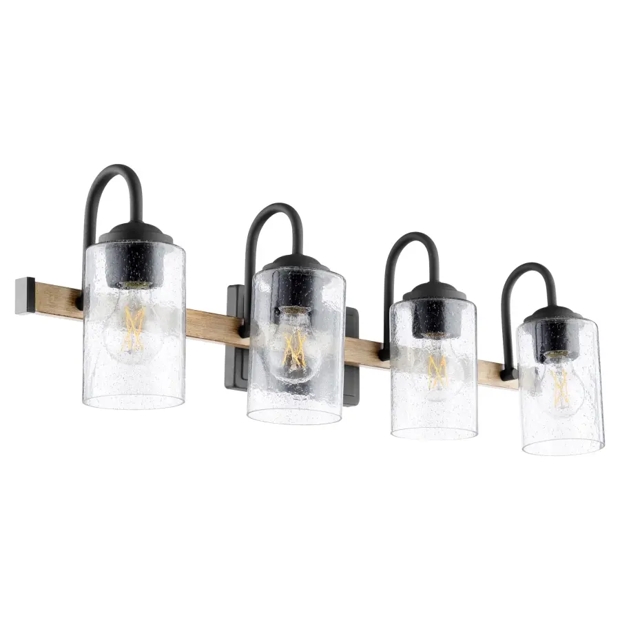 Pepper Glass 4-Light Vanity in Noir - Image 1