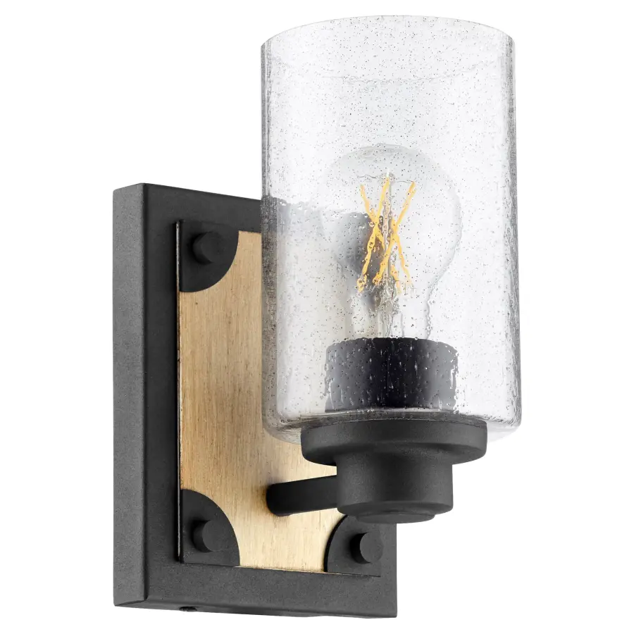 Corner Bracket 1-Light Wall Sconce in Noir - Image 1