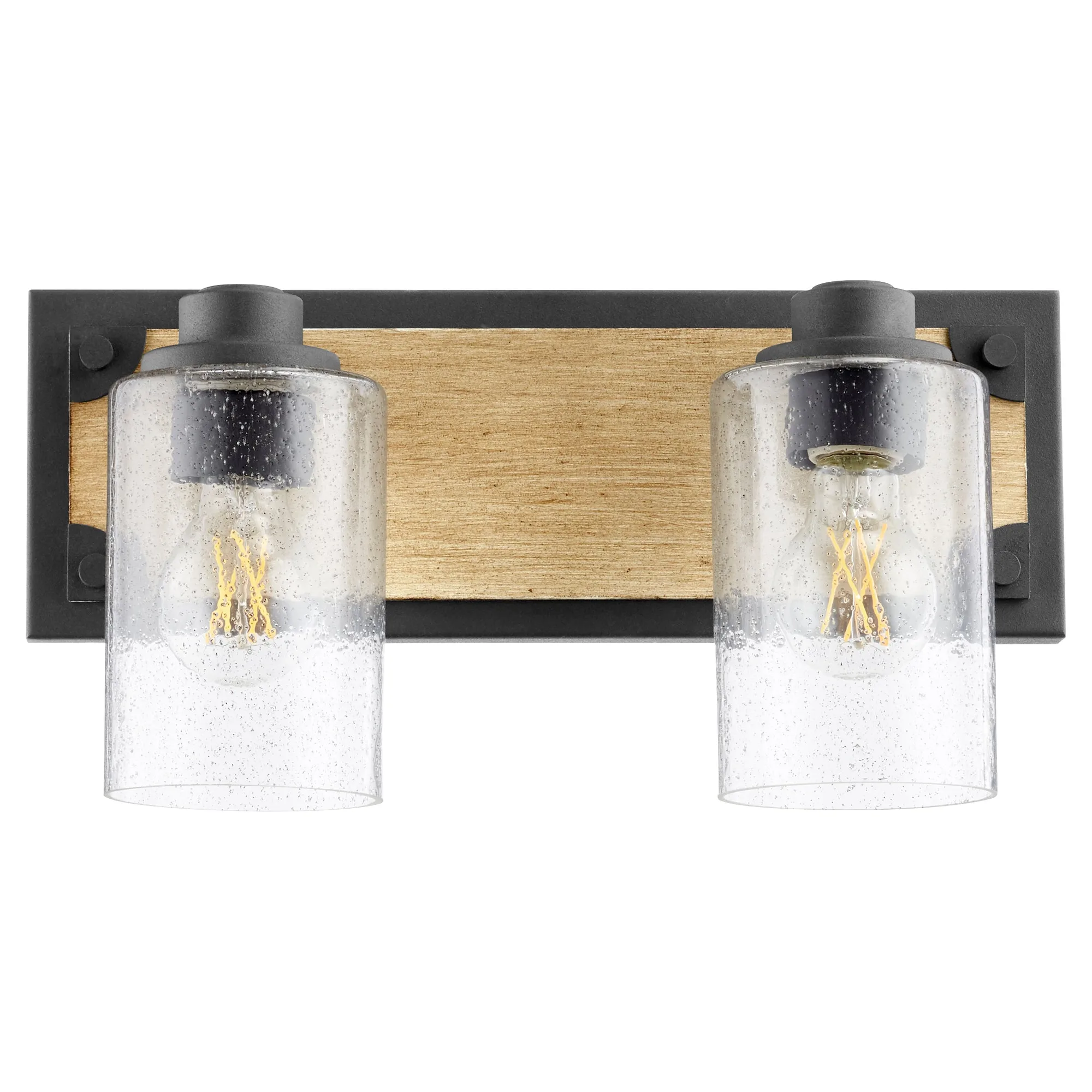 Corner Bracket 2-Light Black Vanity Light