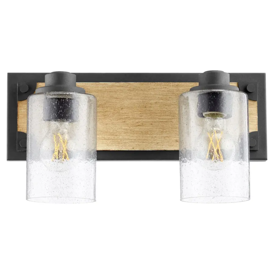 Corner Bracket 2-Light Black Vanity Light - Image 1