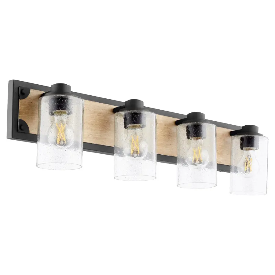 Corner Bracket 4-Light Black Vanity Light