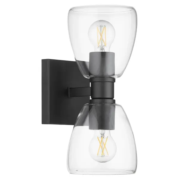Relo 2-Light Wall Sconce in Matte Black - Image 1