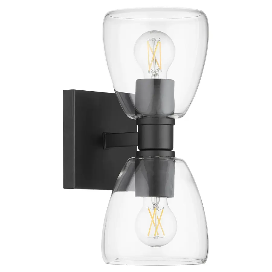 Relo 2-Light Wall Sconce in Matte Black - Image 1