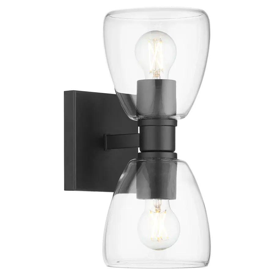 Relo 2-Light Wall Sconce in Matte Black - Image 2