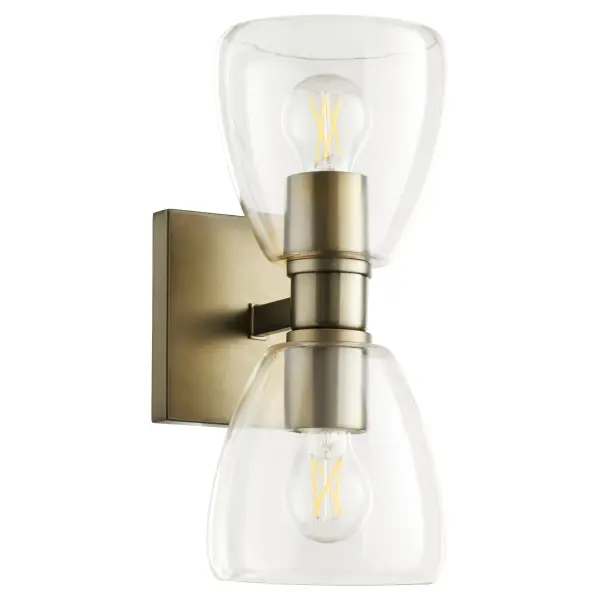 Relo 2-Light Wall Sconce in Dark Brass - Image 1