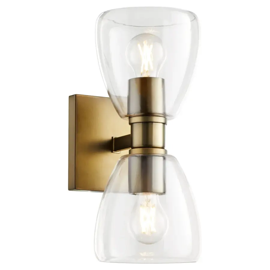 Relo 2-Light Wall Sconce in Dark Brass - Image 2