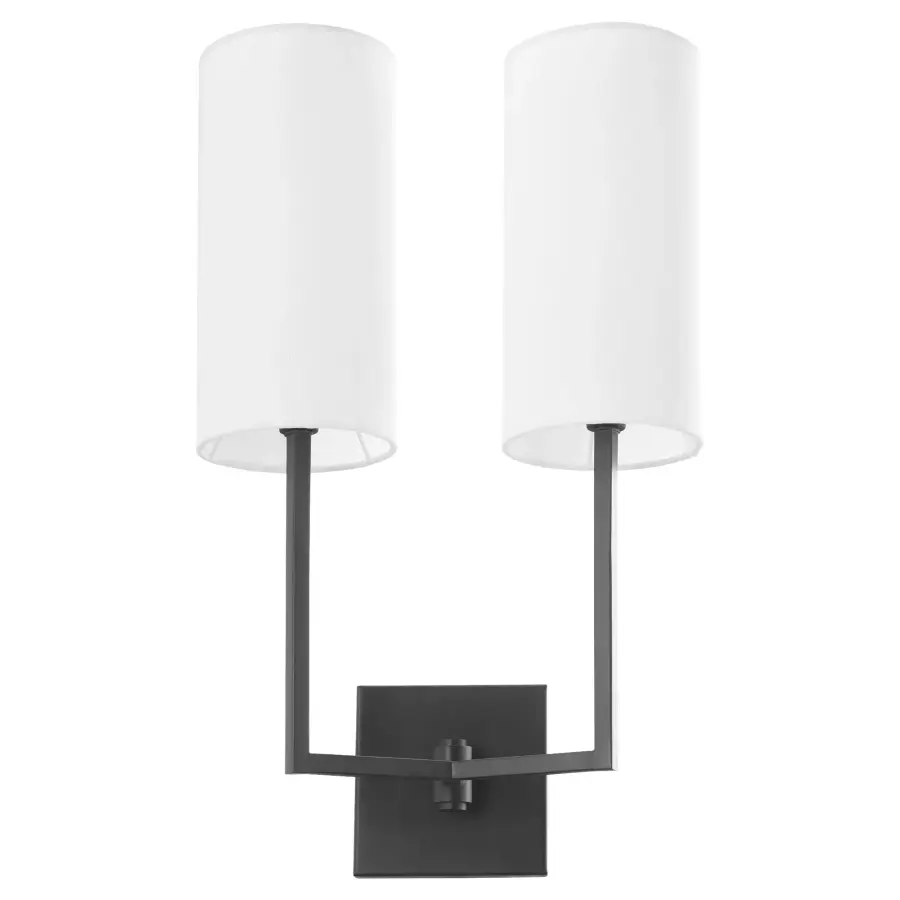 Merrick 2-Light Wall Sconce in Matte Black - Image 1