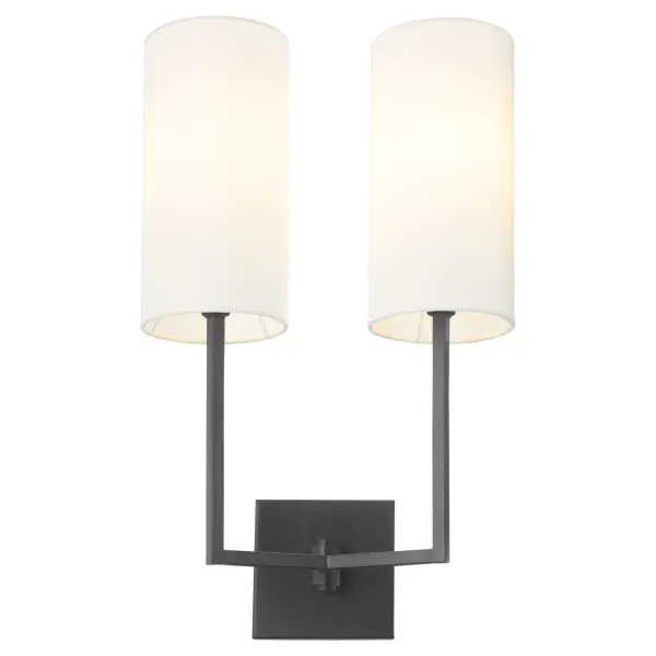 The Merrick 2-Light Wall Sconce delivers simple elegance through straightforward geometric design and a smooth matte black finish. Perfect for modern bathrooms, hallways, and bedrooms seeking understated sophistication. - alternate view
