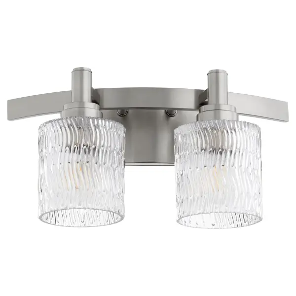 Stadium 2-Light Satin Nickel Vanity Light - Image 1