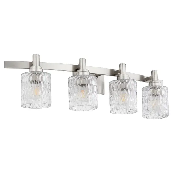 Stadium 4-Light Satin Nickel Vanity Light - Image 1