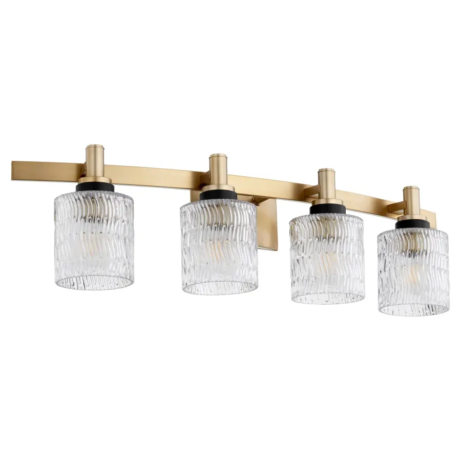 Stadium 4-Light Aged Brass Vanity Light - Image 3