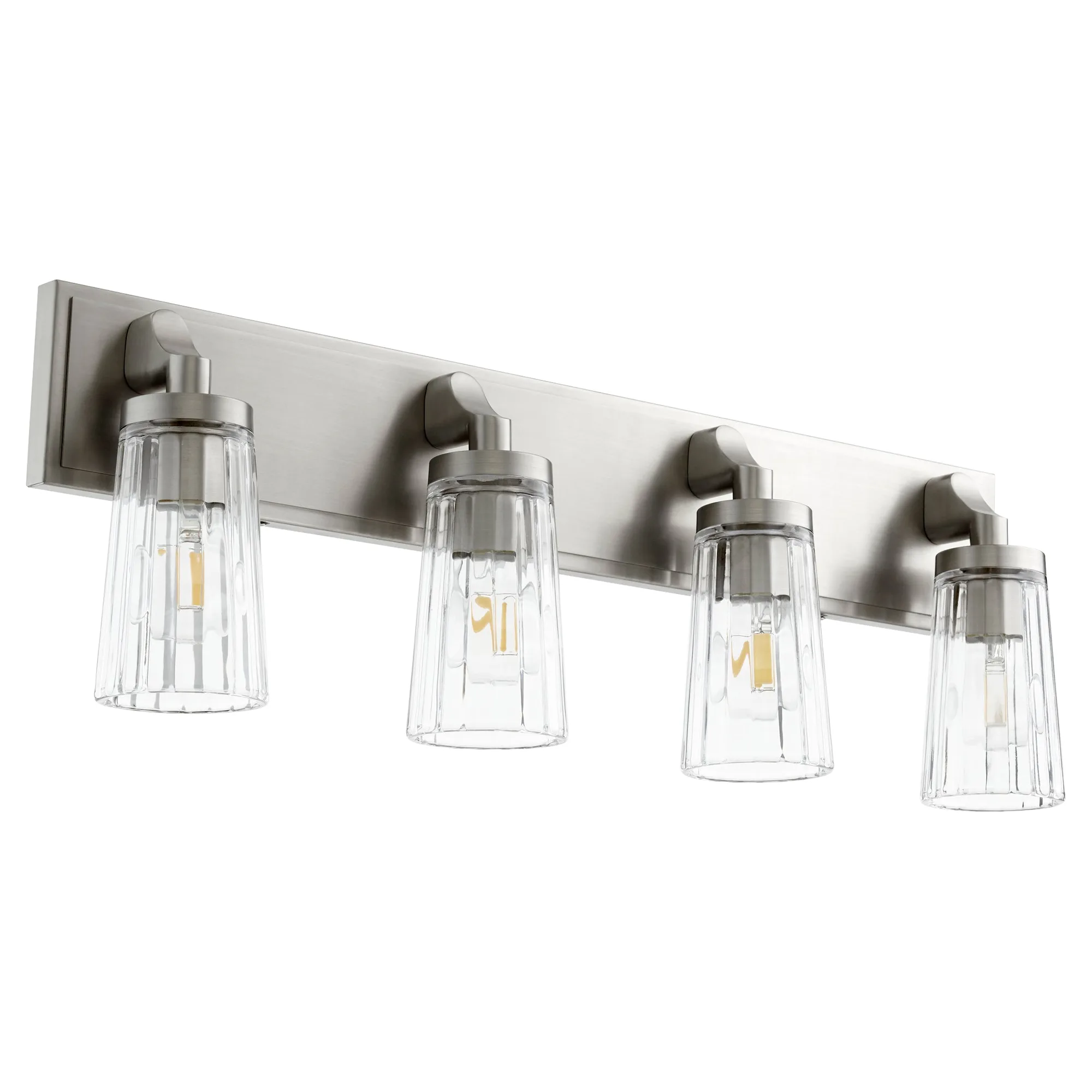 4 Light FLUTED Vanity - Satin Nickel