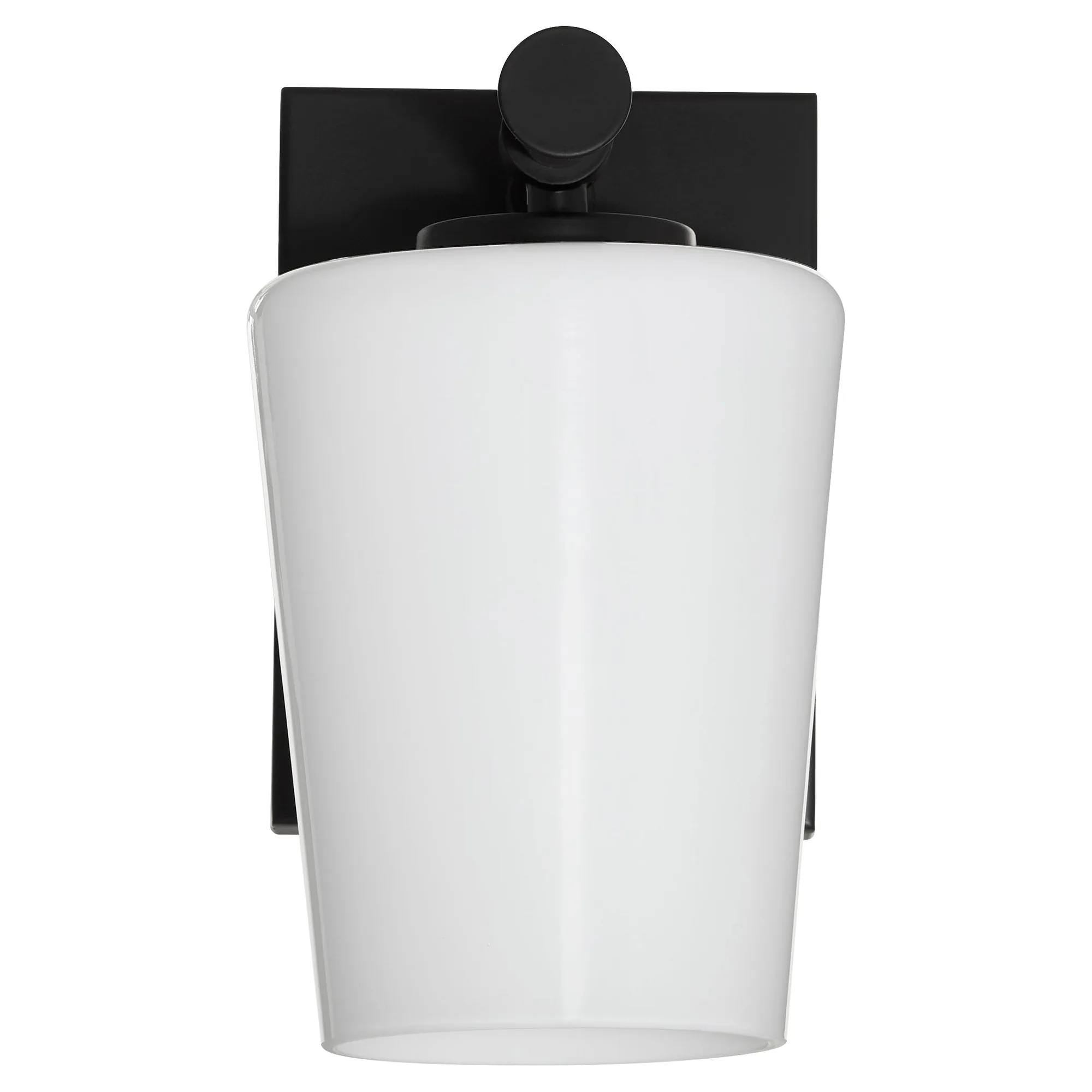 Goodwin 1-Light Wall Sconce with Opal Glass in Matte Black