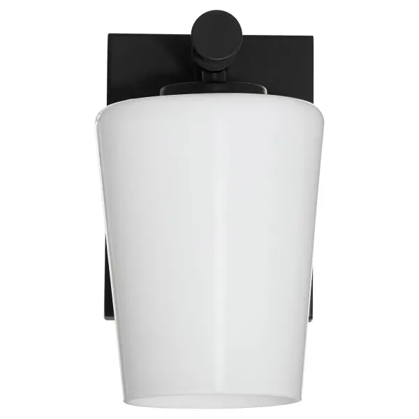 Goodwin 1-Light Wall Sconce with Opal Glass in Matte Black - Image 1
