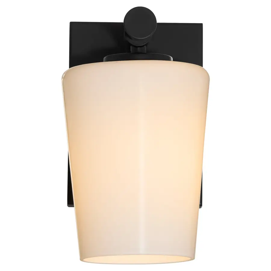 Goodwin 1-Light Wall Sconce with Opal Glass in Matte Black - Image 2