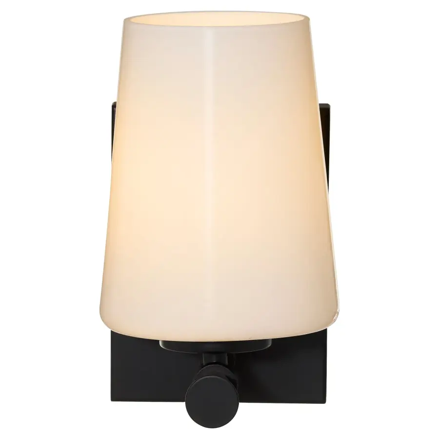 Goodwin 1-Light Wall Sconce with Opal Glass in Matte Black - Image 6