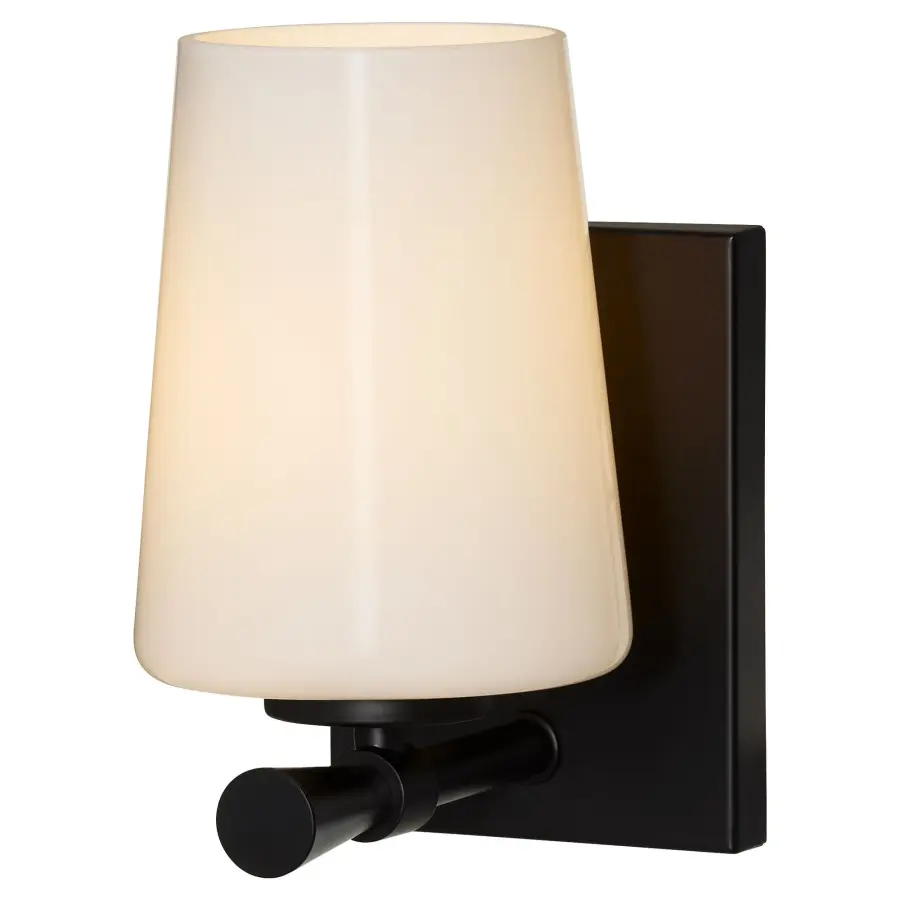Goodwin 1-Light Wall Sconce with Opal Glass in Matte Black - Image 7