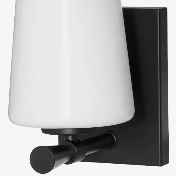 Goodwin 1-Light Wall Sconce with Opal Glass in Matte Black - Image 8