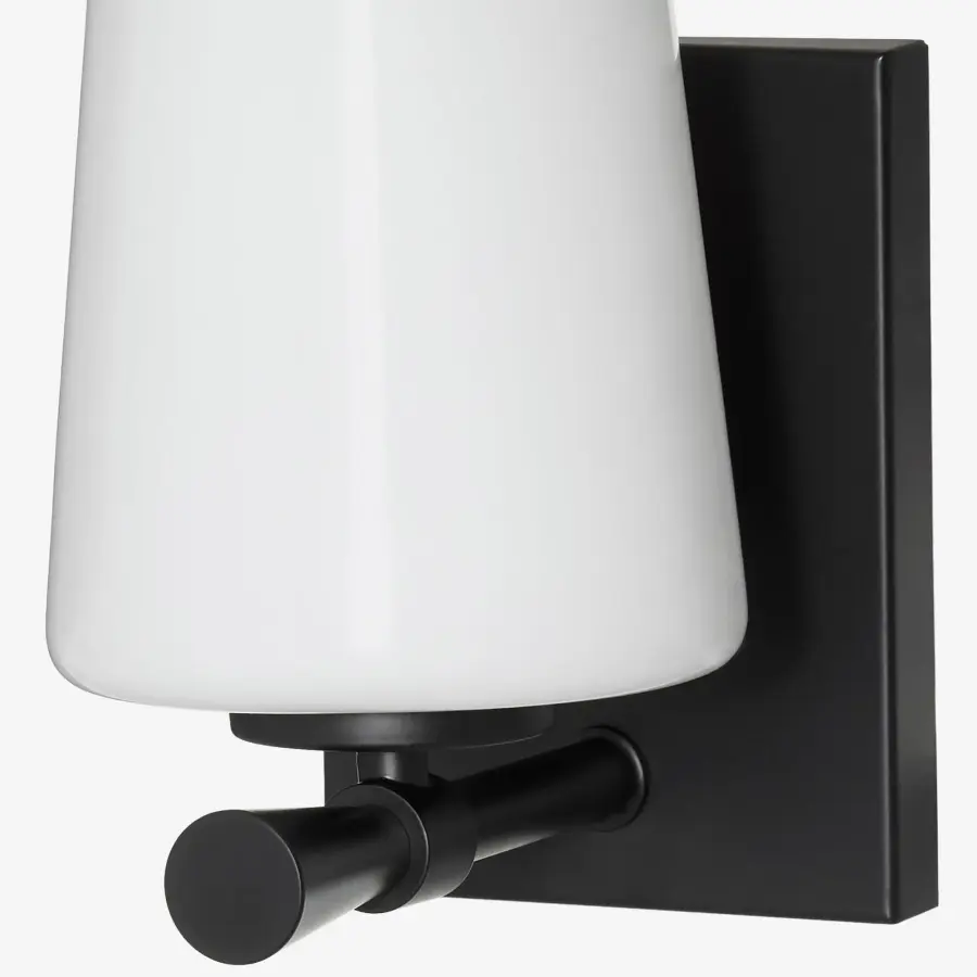 Goodwin 1-Light Wall Sconce with Opal Glass in Matte Black - Image 8