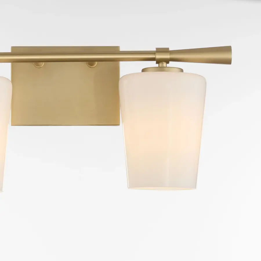 Goodwin 2-Light Vanity in Aged Brass with Opal Glass - Image 4
