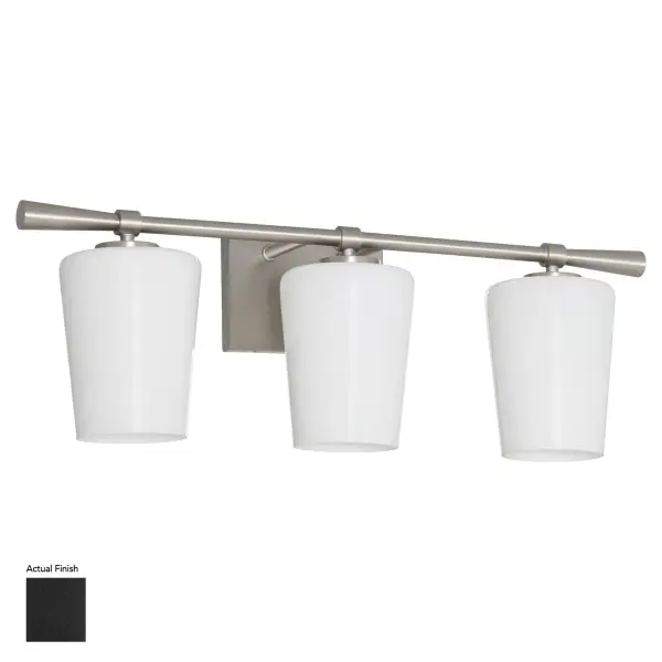Goodwin 3-Light Vanity with Opal Glass in Matte Black