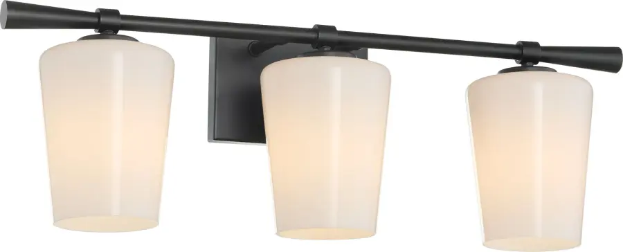 Goodwin 3-Light Vanity with Opal Glass in Matte Black - Image 2