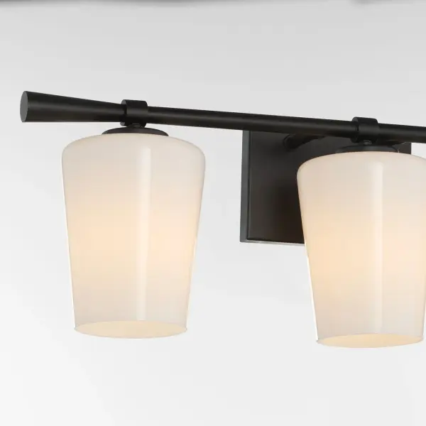 Goodwin 3-Light Vanity with Opal Glass in Matte Black - Image 3