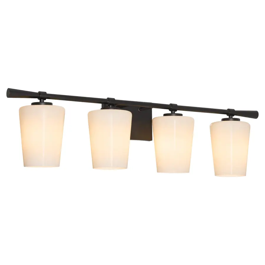 Goodwin 4-Light Vanity with Opal Glass in Matte Black - Image 2