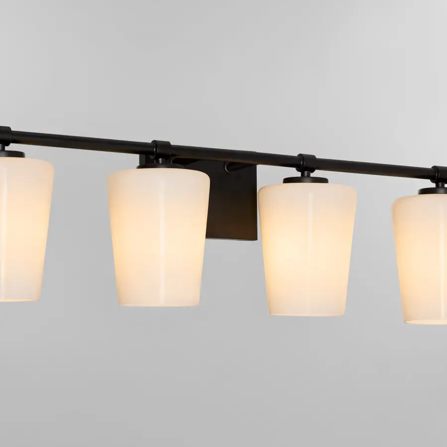 Goodwin 4-Light Vanity with Opal Glass in Matte Black - Image 3