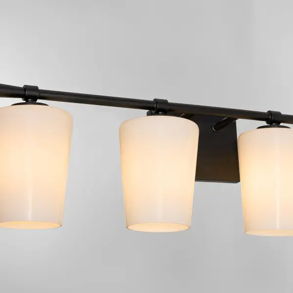 Goodwin 4-Light Vanity with Opal Glass in Matte Black - Image 4