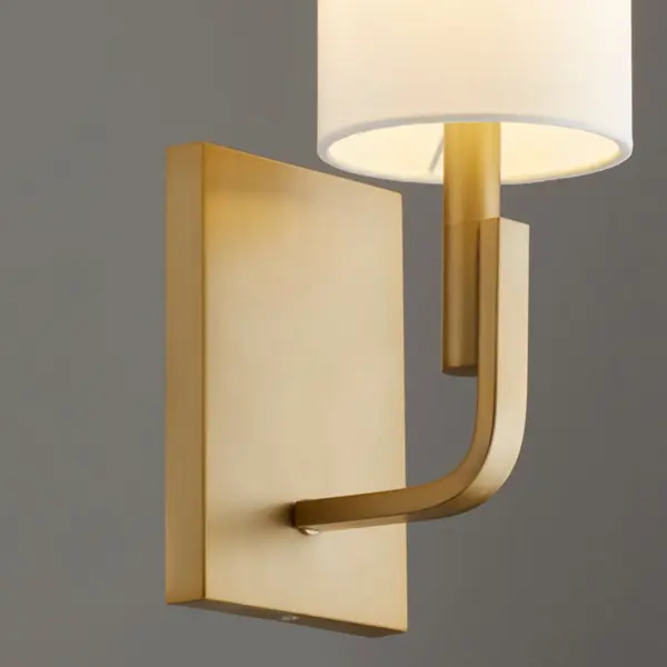 Elegant Transitional Sconce with Warm Brass Finish and Linen Shade - Image 4