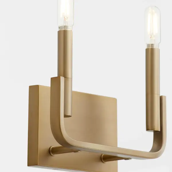 Elegant Transitional Sconce with Warm Brass Finish and Linen Shades - Image 5