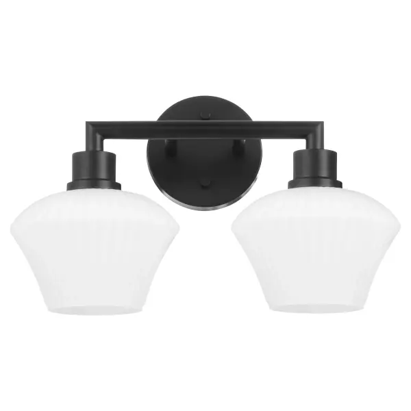 Sleek Modern Vanity Light with Angular Design and Versatile Glass Options - Image 1
