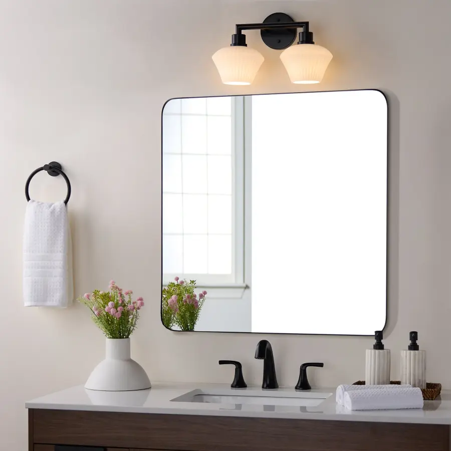 Sleek Modern Vanity Light with Angular Design and Versatile Glass Options - Image 5