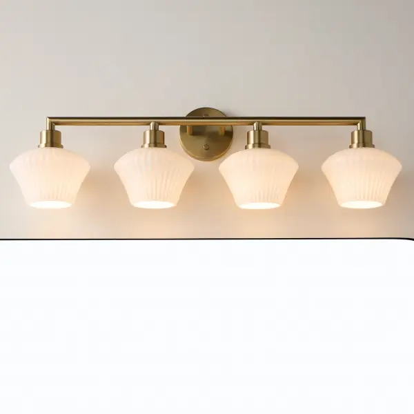 Cassini 4-Light Vanity in Aged Brass - Image 5