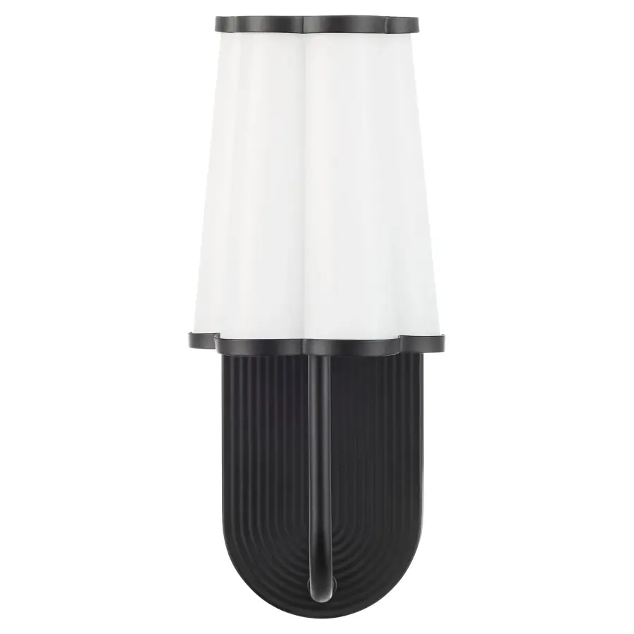 Belinder Scalloped Wall Sconce in Matte Black - Image 1