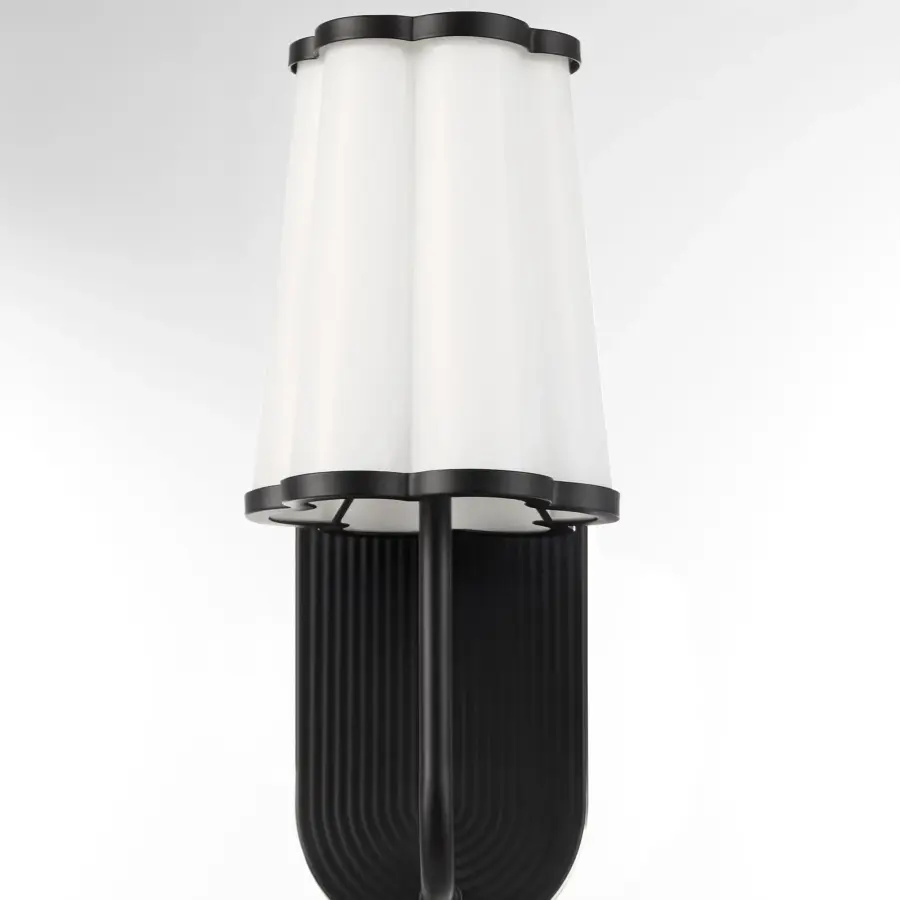 Belinder Scalloped Wall Sconce in Matte Black - Image 3