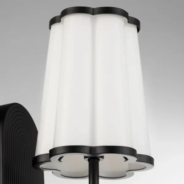 Belinder Scalloped Wall Sconce in Matte Black - Image 4
