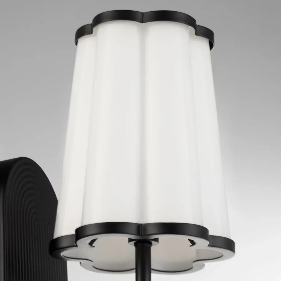 Belinder Scalloped Wall Sconce in Matte Black - Image 4