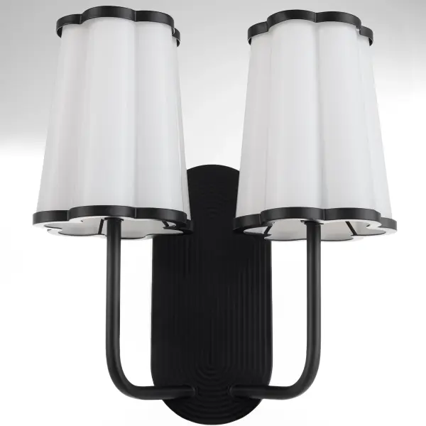 Belinder 2-Light Scalloped Wall Sconce in Matte Black - Image 3